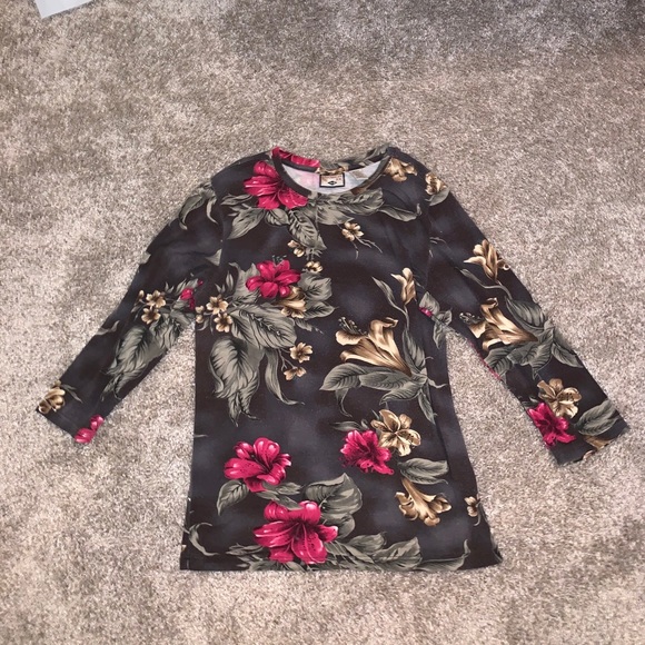 Caribbean Joe Womens Flower Top - Picture 2 of 8